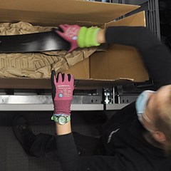 person preparing package