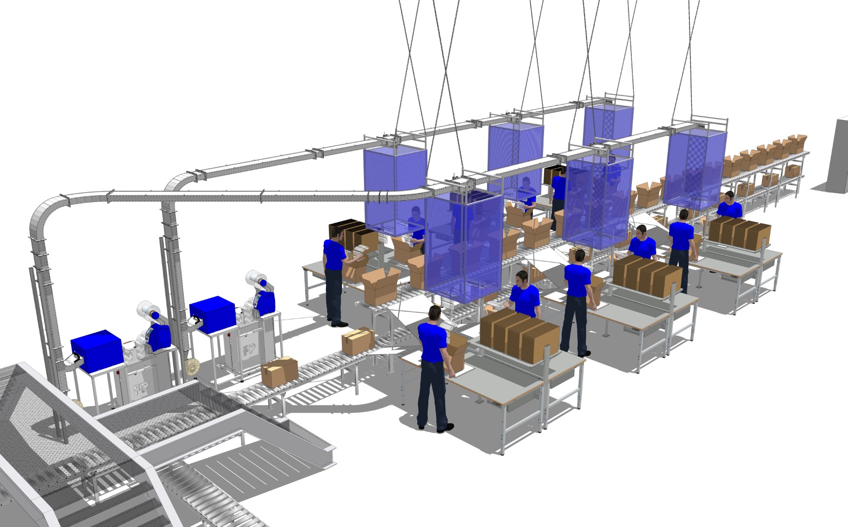 3d conveyance roller system for packaging